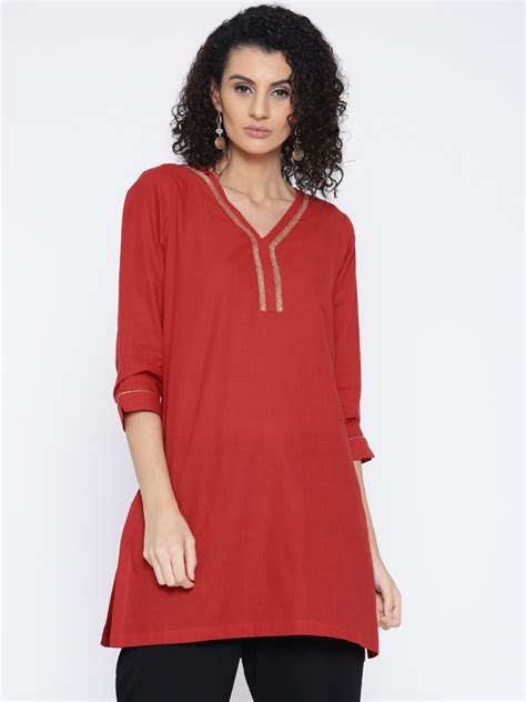 Buy Fabindia Red Pure Cotton Kurti - Kurtis for Women 1522119 | Myntra