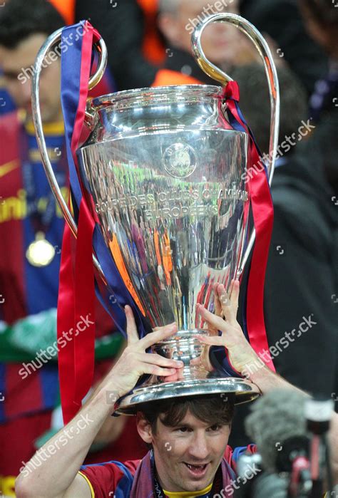 Fc Barcelonas Lionel Messi Celebrates Trophy Editorial Stock Photo ...