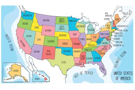 Printable All 50 States Map - Printable JD