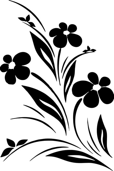 Flower Designs Black White Vector Art ... | Vector flowers, Flower ...