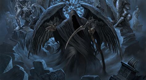 1284x2778px | free download | HD wallpaper: fantasy art, Grim Reaper ...