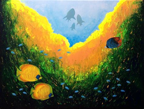 Ocean floor Acrylic painting by Jing Tian | Artfinder