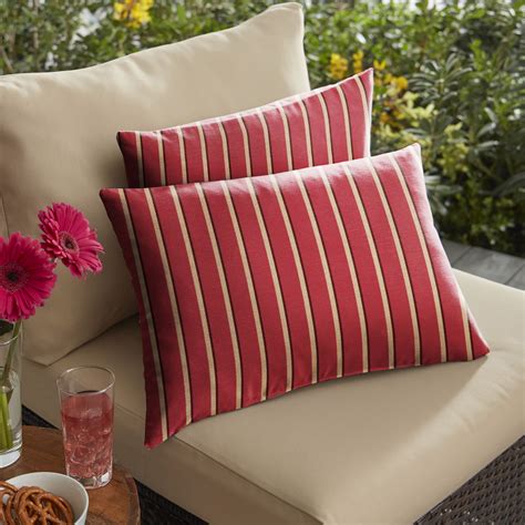 Set of 2 Harwood Crimson Red Sunbrella Comfortable Indoor and Outdoor ...