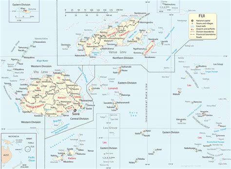 Map Fiji Islands, Suva Capital