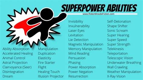 Writing Resource: Superpowers & Abilities - Robin Woods | Super powers ...