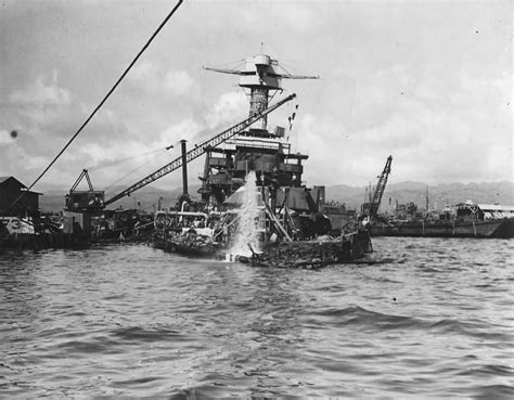 Battleship USS California BB-44 Raised at Pearl Harbor 1942 | World War ...