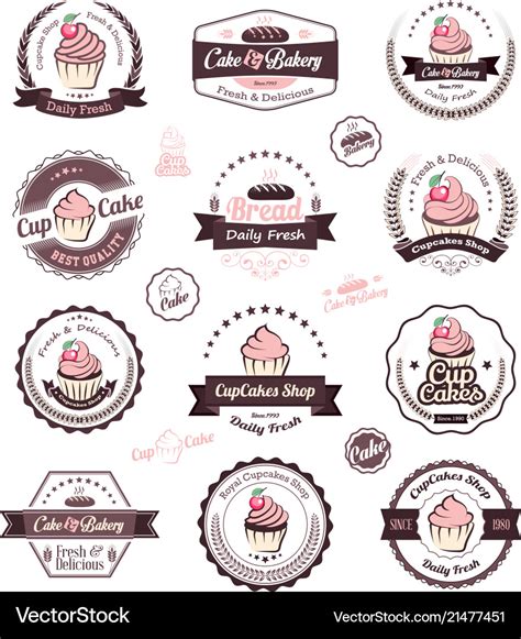 Cupcake and bakery logo design template Royalty Free Vector