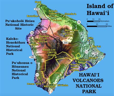 Hawaii Kilauea volcano eruption: National Park Map - where is Mount ...