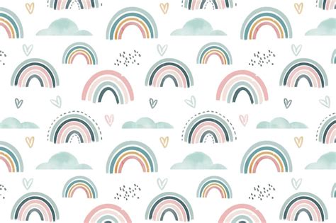 Free Vector | Hand painted watercolor rainbow pattern design