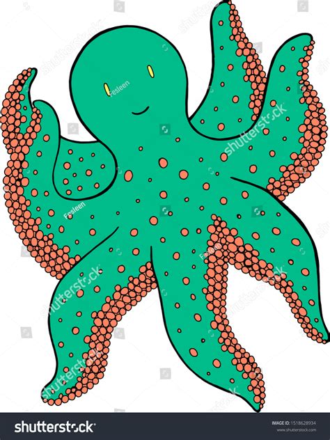 Cute Kawaii Octopus Colorful Cartoon Drawing 스톡 일러스트 1518628934 ...