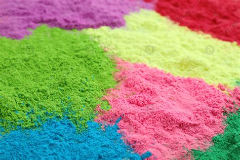 Colorful powder dyes as background, closeup. Holi festival: Stock Photo ...