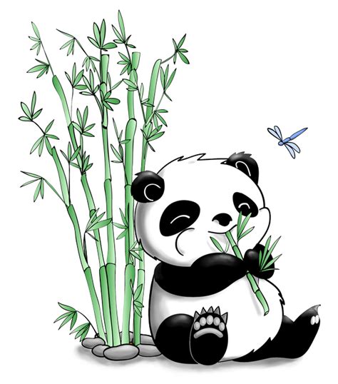 Panda Eating Bamboo by artshell on DeviantArt | Panda painting, Panda ...