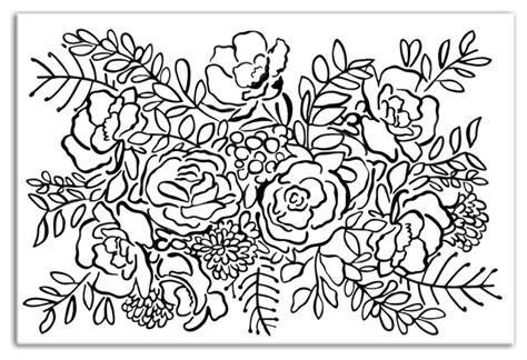 "Rose Bush Sketch" Canvas Wall Art, 20"x30" - Contemporary - Prints And ...