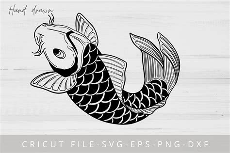 Koi Fish Line Art SVG, Japanese Koi Fish Graphic by Cnxsvg · Creative ...