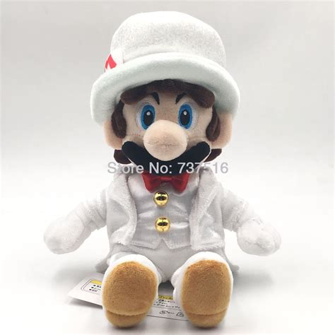 Super Mario Plush Mario Sitting Pose with White Dress Plush Soft Figure ...