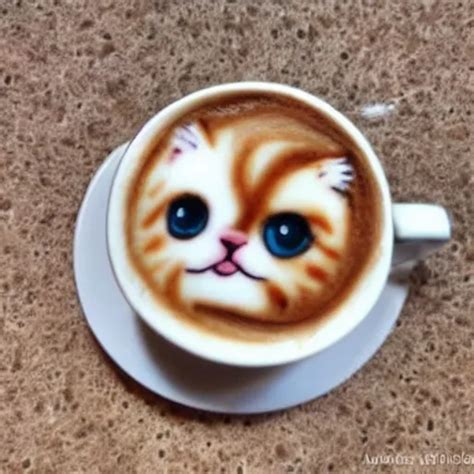 latte art of cute kitten, | Stable Diffusion | OpenArt