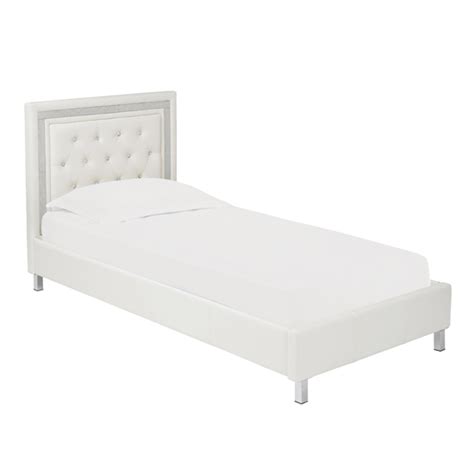 Chilwell Faux Leather Single Bed In White | FiF