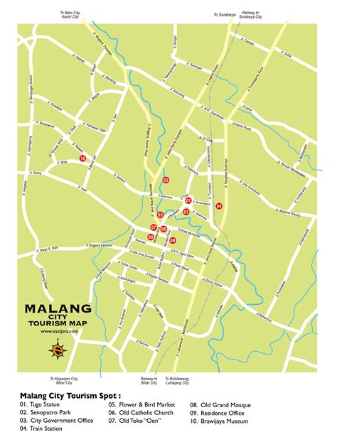 Malang Tourism Map - Peta Wisata Kota Malang