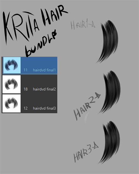 3 hair brushes bundle for krita by eldavid99 on DeviantArt