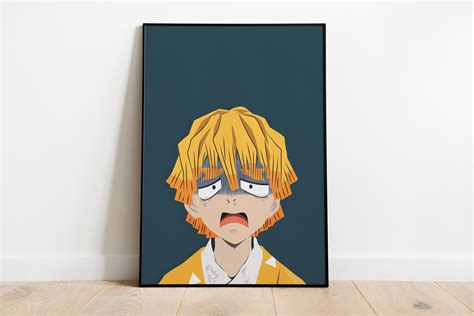 Demon Slayer Poster Zenitsu Print Minimalist Print Anime - Etsy UK