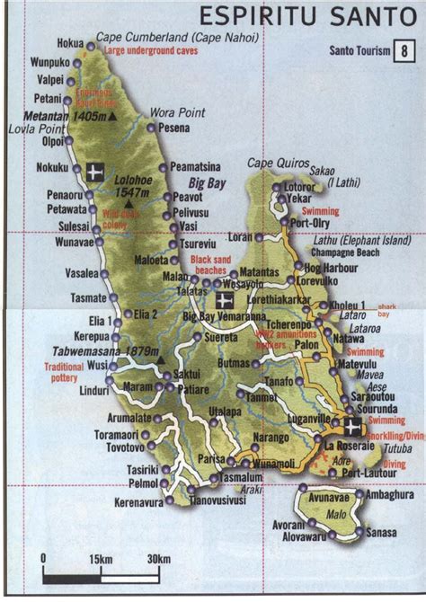 Espiritu Santo Island Map - Espiritu Island Vanuatu • mappery