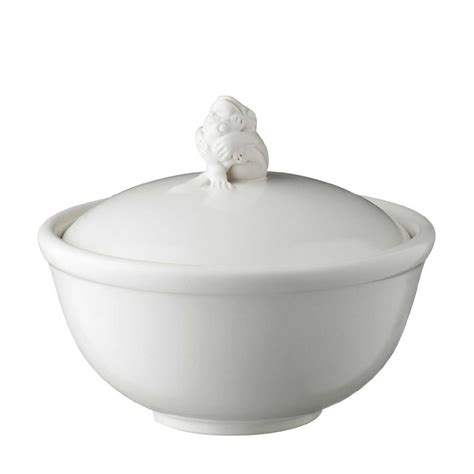 Frog Soup Bowl With Lid Cream Kahala - Jenggala Keramik Bali - Ceramic