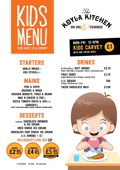 Kids Menu – The Koyla Kitchen