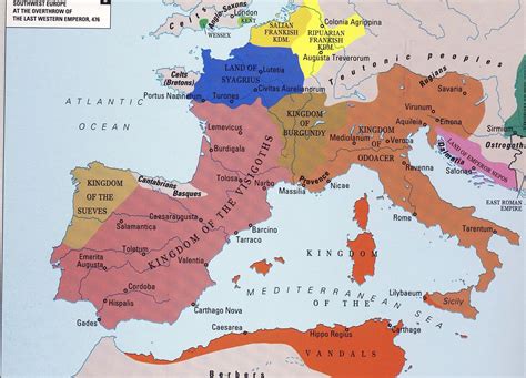 Western Europe After The Fall Of The Western Roman Empire In AD 476 ...