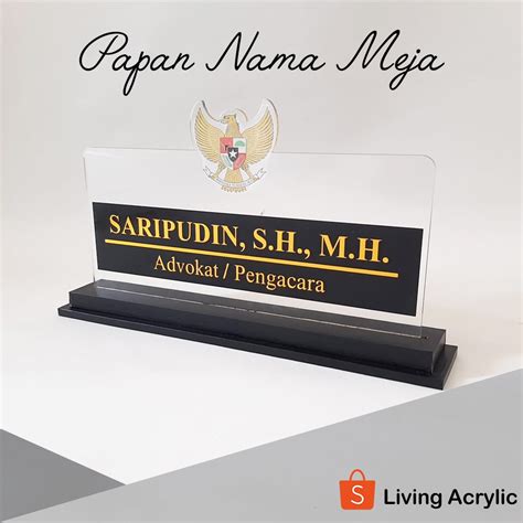 Papan Nama Meja Kerja Akrilik Papan Nama Meja Kantor Kayu | Shopee ...