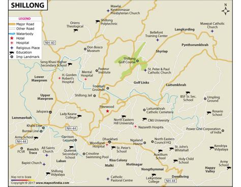 Buy Shillong City Map onlne