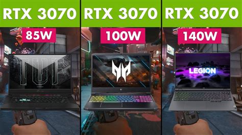 RTX 3070 85W vs RTX 3070 100W vs RTX 3070 140W Laptop Comparison - YouTube