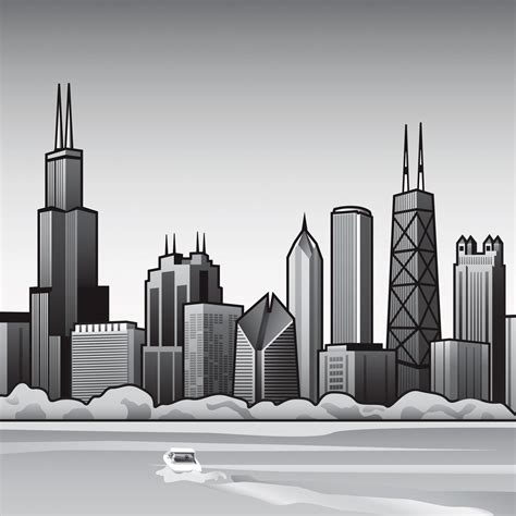 Chicago Skyline - Illustration - Brian Lueck Design