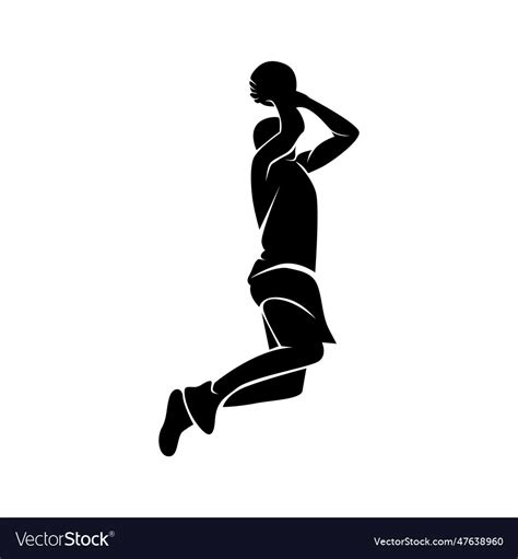 Basketball player athlete silhouette template Vector Image