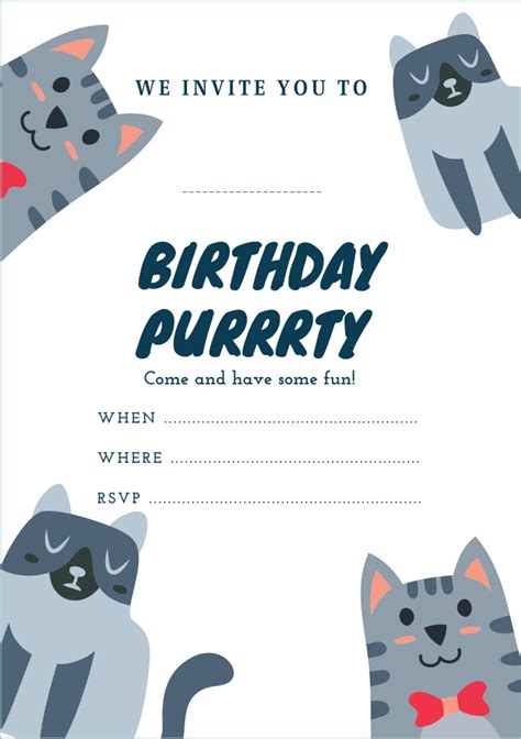 Cat Themed Party Invitations | FREE Printables | OHbaby!