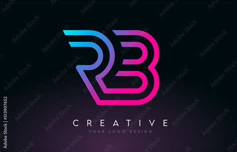 Monogram Lines RB R B Letter Logo Design. Creative Icon Modern Letters ...