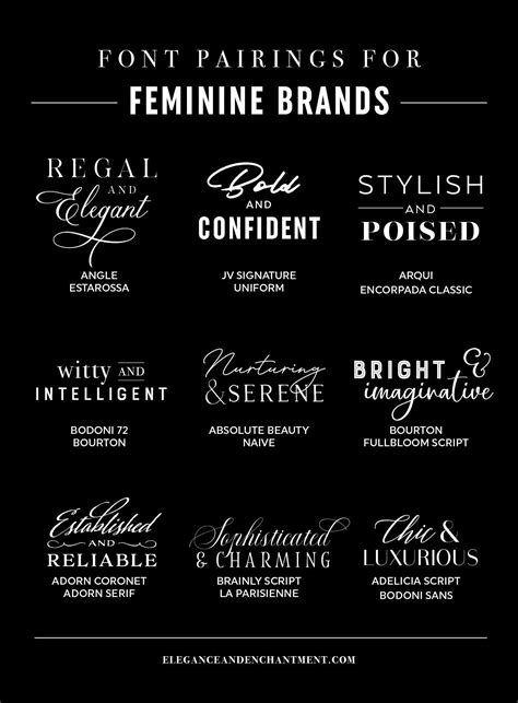 Font pairings for Feminine Brands | Elegance & Enchantment | Font ...