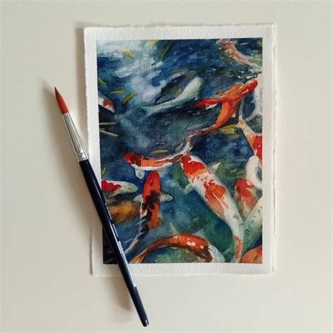 KOI Koi Carp Original Watercolor Painting for Wall Decor - Etsy