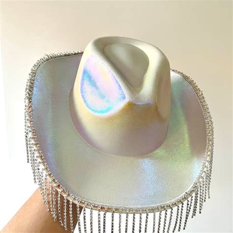 Iridescent Rhinestone Fringe Cowboy Hat majestic - Etsy