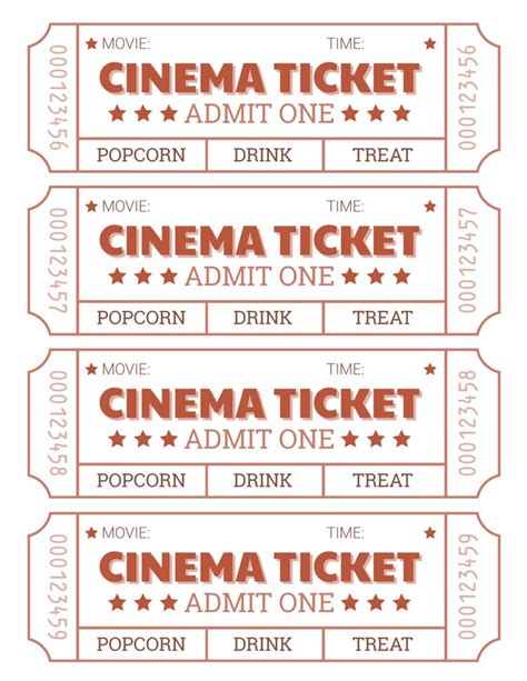 three red tickets with the words cinema ticket and two movie tickets on ...