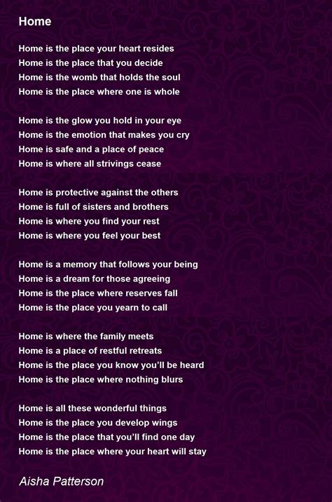 Home - Home Poem by Aisha Patterson