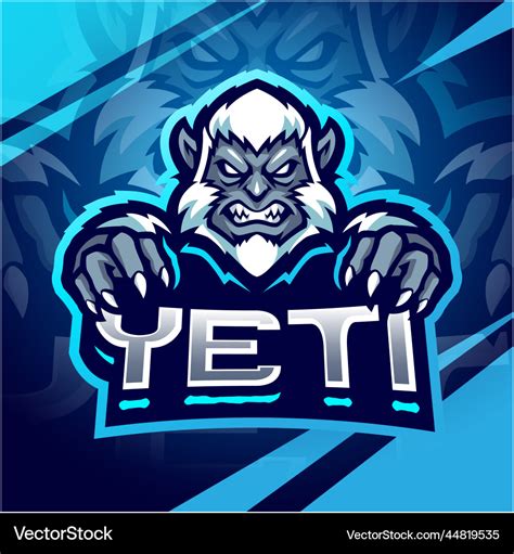 Yeti esport mascot logo design Royalty Free Vector Image