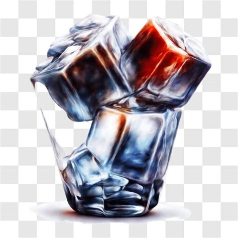 Download Broken Ice Cubes in Glass PNG Online - Creative Fabrica