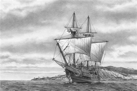 Caravel Ship Drawing by Andrey Poletaev - Pixels