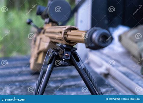 Close Up of Modern Military Sniper Rifle Stock Image - Image of ...