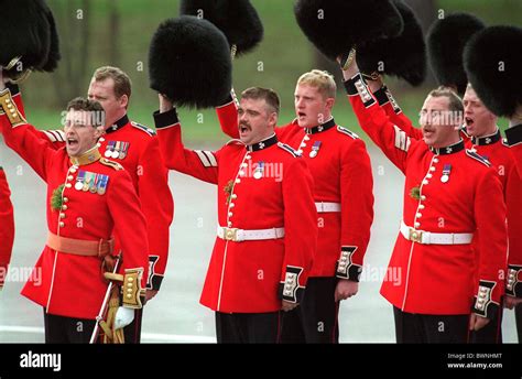 Officers of the 1st Battalion Irish Guards at Elizabeth Barracks ...