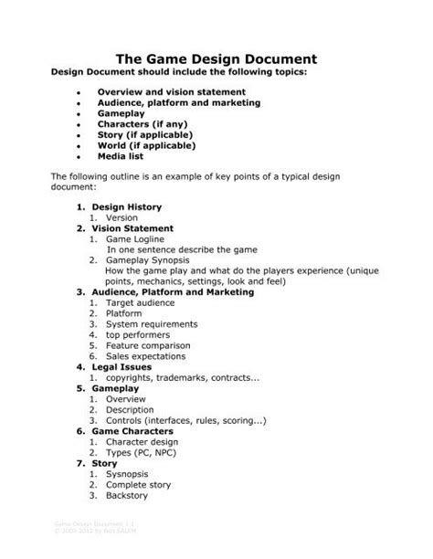 The Game Design Document - Bsalem.info