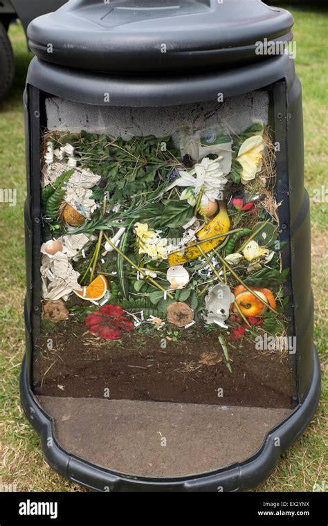 Cut away inside of Compost Bin Composting Recycle Stock Photo - Alamy