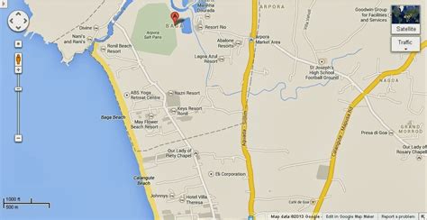 Detail Baga Beach Goa India Location Map