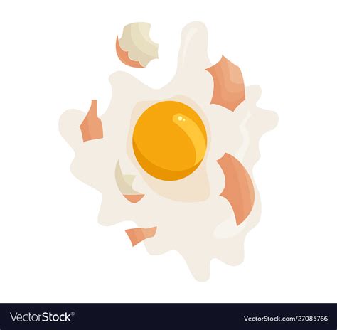 Broken egg icon flat egg Royalty Free Vector Image