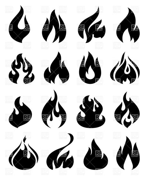 Flame Silhouette Vector at Vectorified.com | Collection of Flame ...